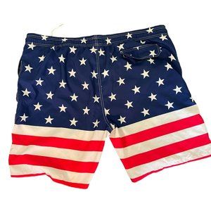 Kailua Surf‎ Mens Swim Trunks Beach Board Shorts Stars Stripes Flag Size XXL